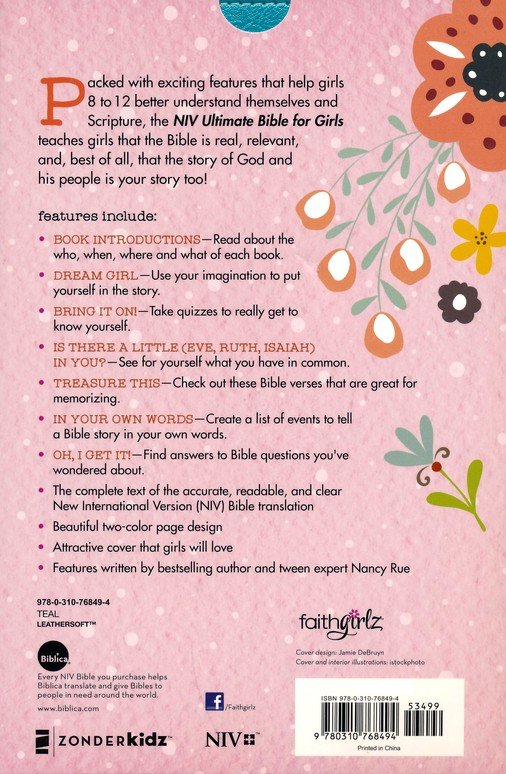 Niv, Ultimate Bible for Girls, Leathersoft, Teal - Imitation Leather