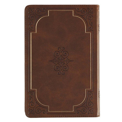 Walking with God Devotional - Brown Faux Leather Daily Devotional for Men & Women 365 Daily Devotions - Leather
