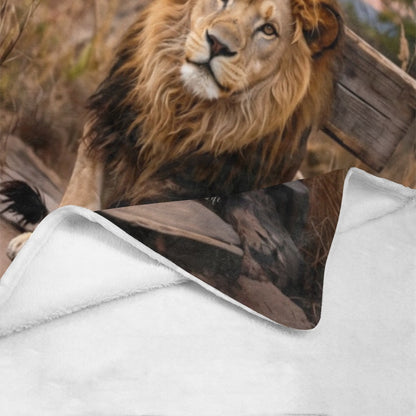 Lion of Judah Rock and Cross - Ultra-Soft Micro Fleece Blanket (multiple sizes)