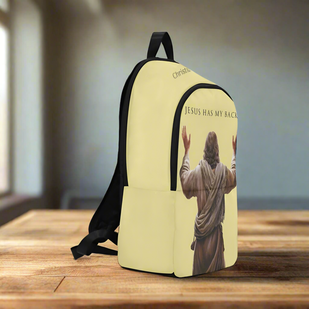 "Jesus Has My Back" Christian Backpack (Choose Yellow Shade))