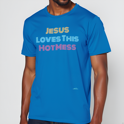 Unisex "Jesus Loves this Hot Mess" Christian Cotton Softstyle T-Shirt