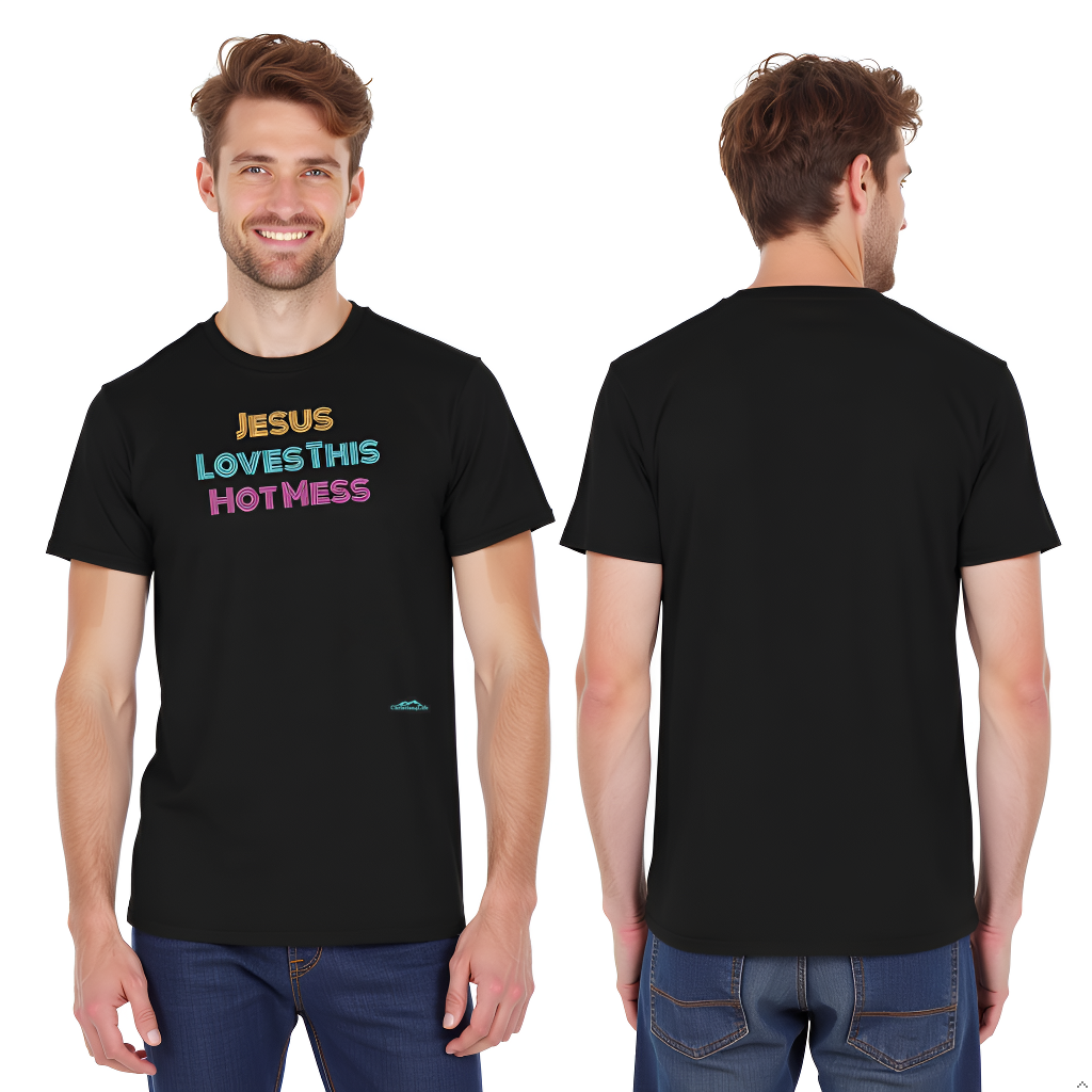 Unisex "Jesus Loves this Hot Mess" Christian Cotton Softstyle T-Shirt