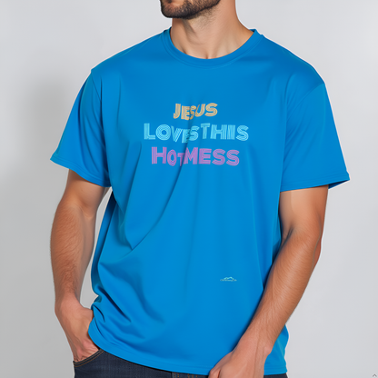 Unisex "Jesus Loves this Hot Mess" Christian Cotton Softstyle T-Shirt