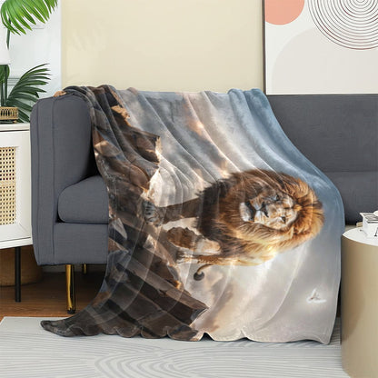 Lion of Judah and Holy Spirit Ultra Soft Micro Fleece Blanket (multiple sizes)