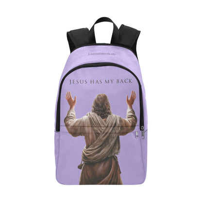 "Jesus Has My Back" Christian Backpack (Choose Purple Shade)