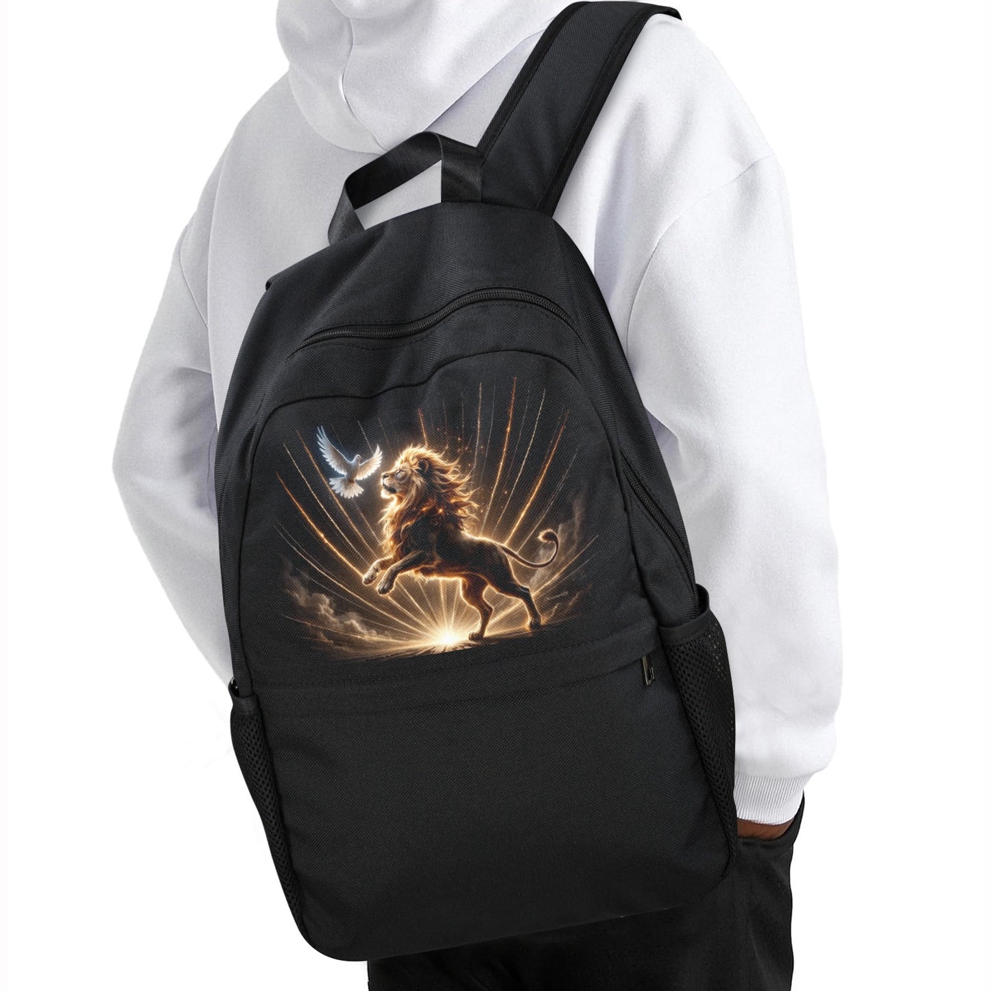 Lion of Judah and Holy Spirit with Golden Rays Casual Backpack