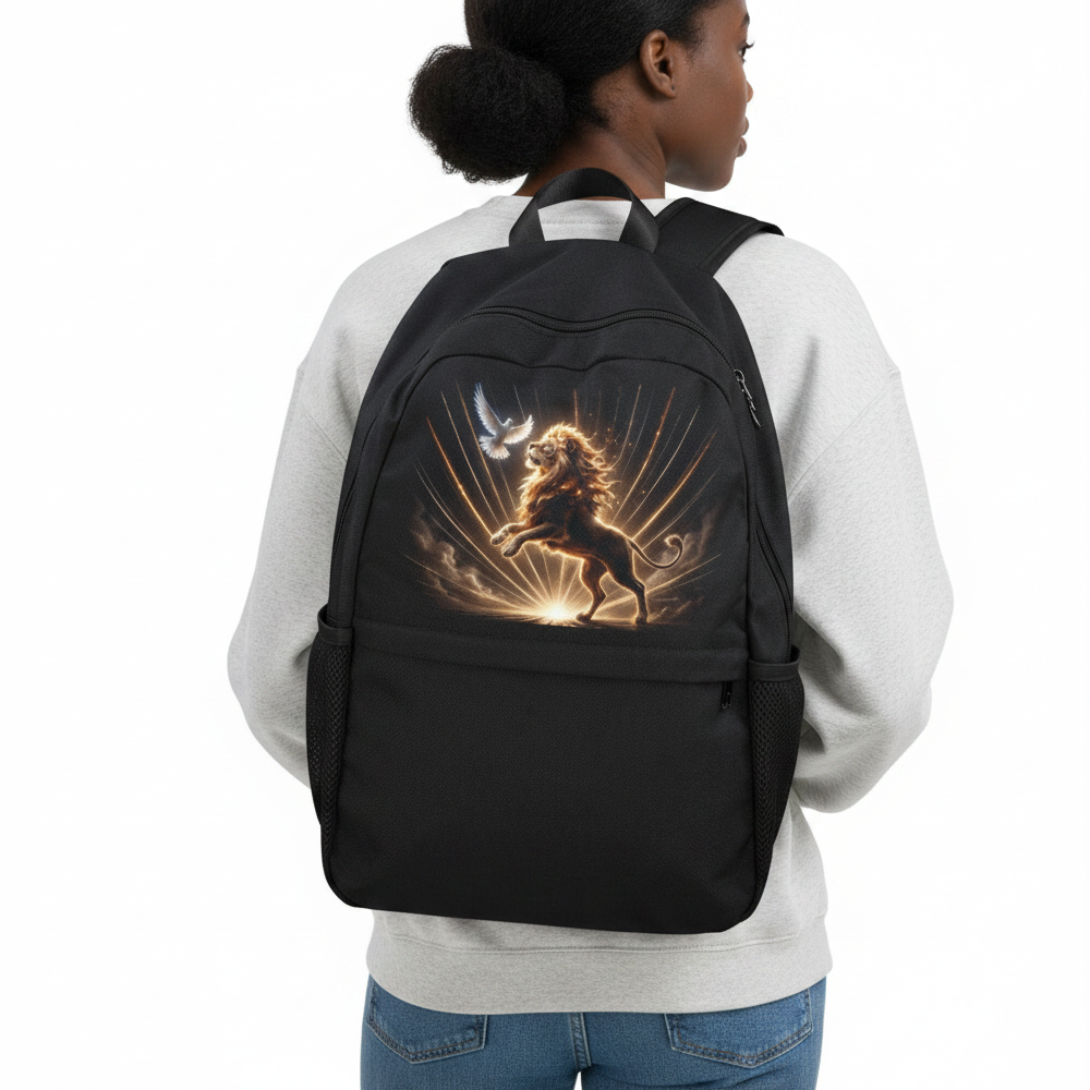 Lion of Judah and Holy Spirit with Golden Rays Casual Backpack