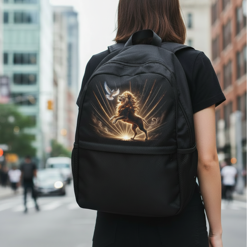 Lion of Judah and Holy Spirit with Golden Rays Casual Backpack