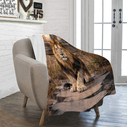 Lion of Judah Rock and Cross - Ultra-Soft Micro Fleece Blanket (multiple sizes)