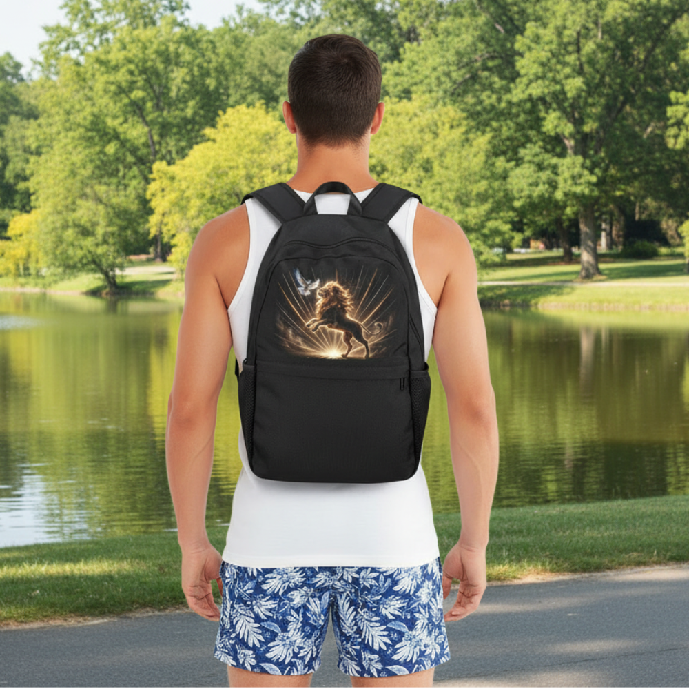 Lion of Judah and Holy Spirit with Golden Rays Casual Backpack