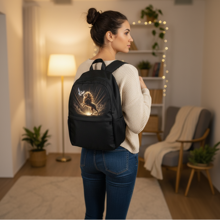 Lion of Judah and Holy Spirit with Golden Rays Casual Backpack