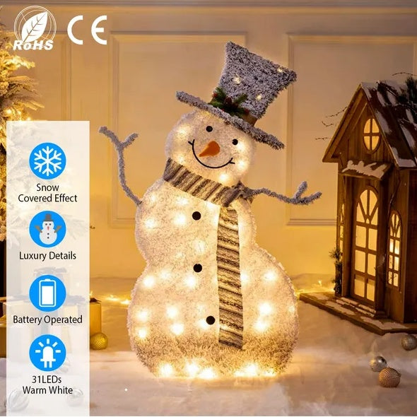 Battery Operated LED Christmas Snowman Decoration Light Home Decor Christian4Life