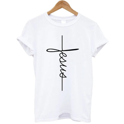 Christian Cross Print Tops Female T Shirt T-Shirt Christian4Life