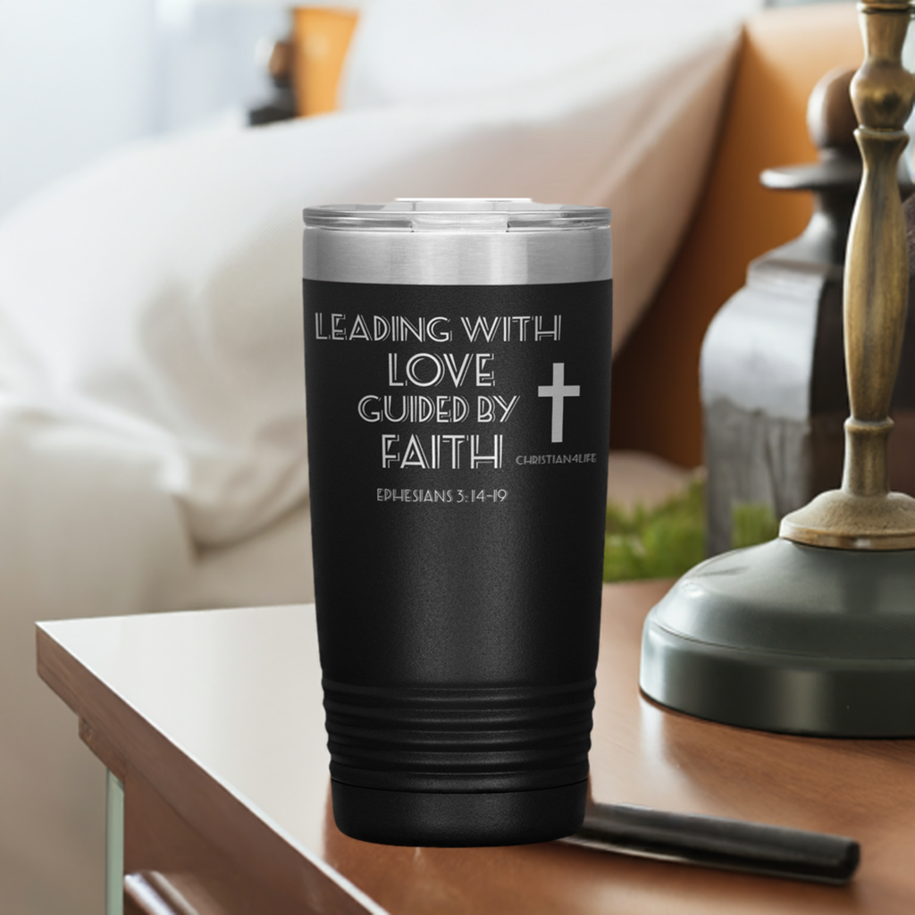 20oz Christian Insulated Tumbler -Leading with Love Tumblers Christian4Life