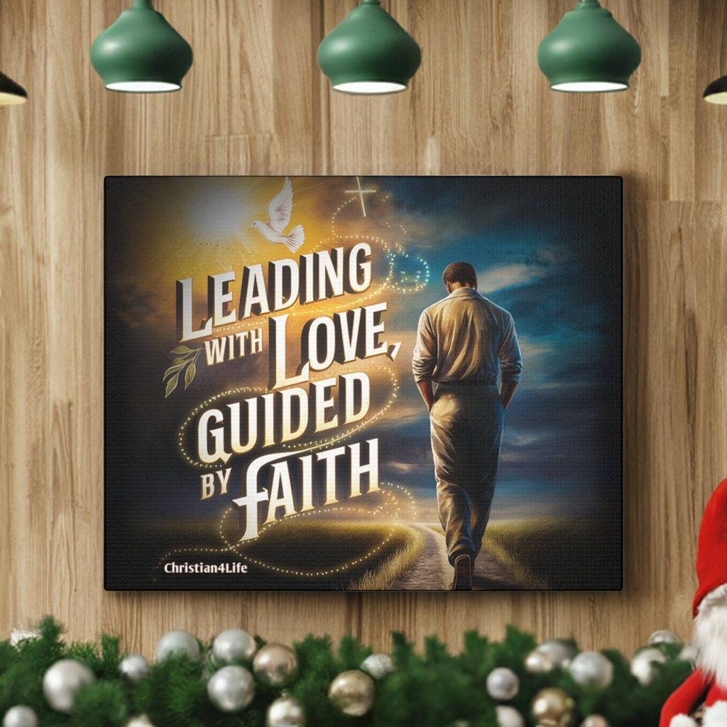 Christian "Leading with Love, Guided by Faith" Wall Art Canvas Canvas Christian4Life