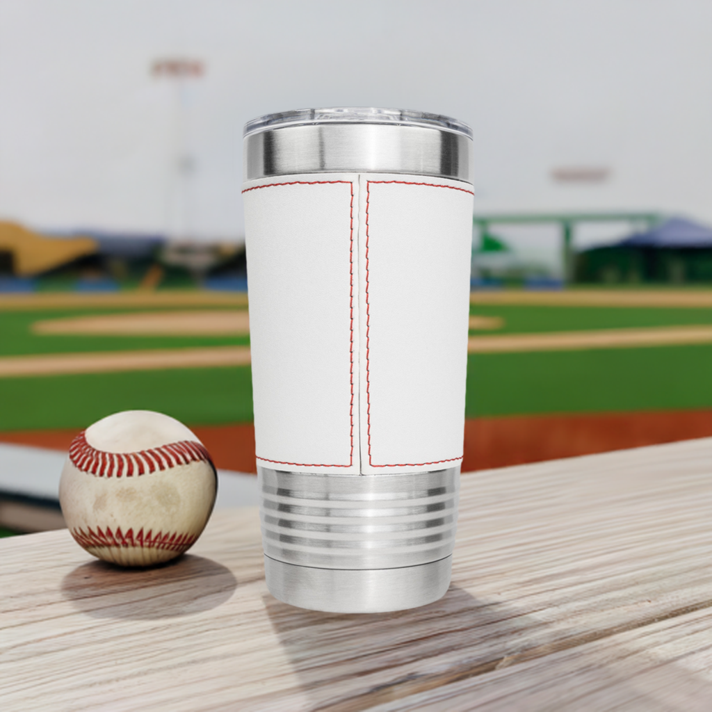 Christian 20oz Baseball Insulated Tumbler, stainless steel, "Saved, Redeemed"