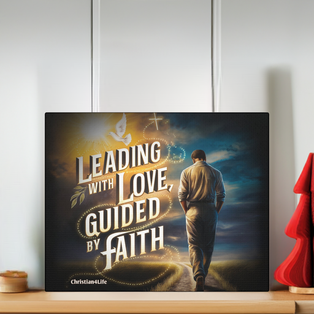 Christian "Leading with Love, Guided by Faith" Wall Art Canvas Canvas Christian4Life