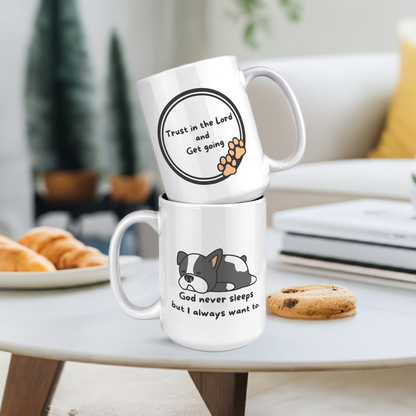 "God never sleeps but I always want to" 15oz Mug - inside color schemes