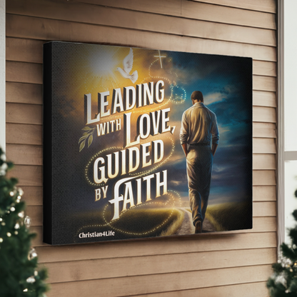 Christian "Leading with Love, Guided by Faith" Wall Art Canvas Canvas Christian4Life