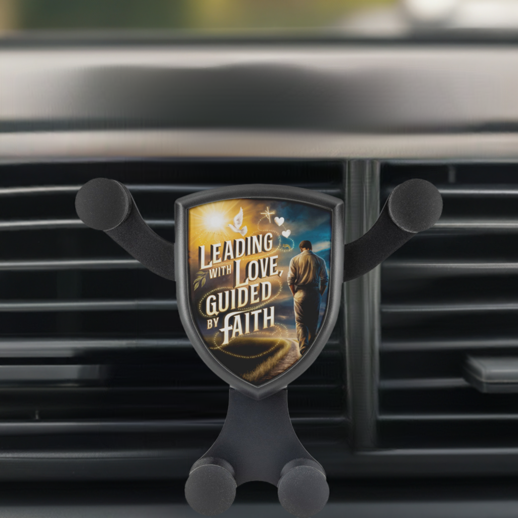 Christian wireless car charger "Leading with Love, Guided by Faith" Accessories Christian4Life