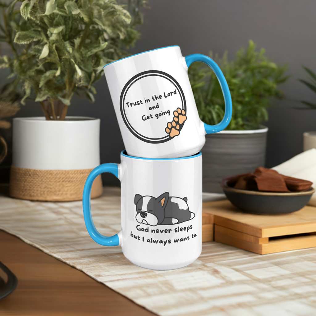 "God never sleeps but I always want to" 15oz Mug - inside color schemes