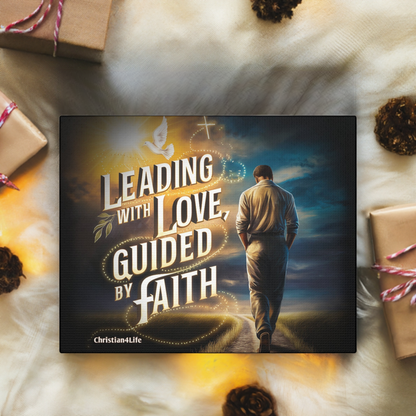 Christian "Leading with Love, Guided by Faith" Wall Art Canvas Canvas Christian4Life