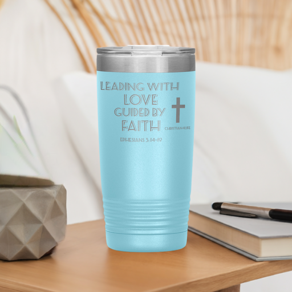 20oz Christian Insulated Tumbler -Leading with Love Tumblers Christian4Life