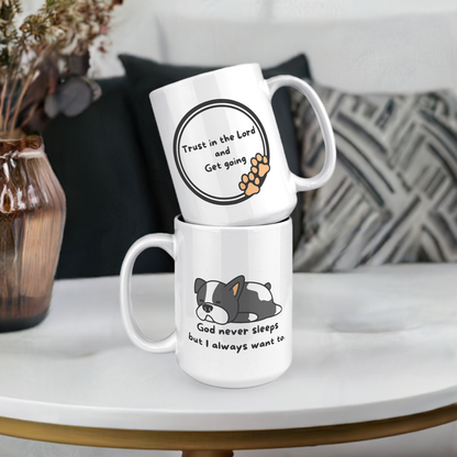 "God never sleeps but I always want to" 15oz Mug - inside color schemes