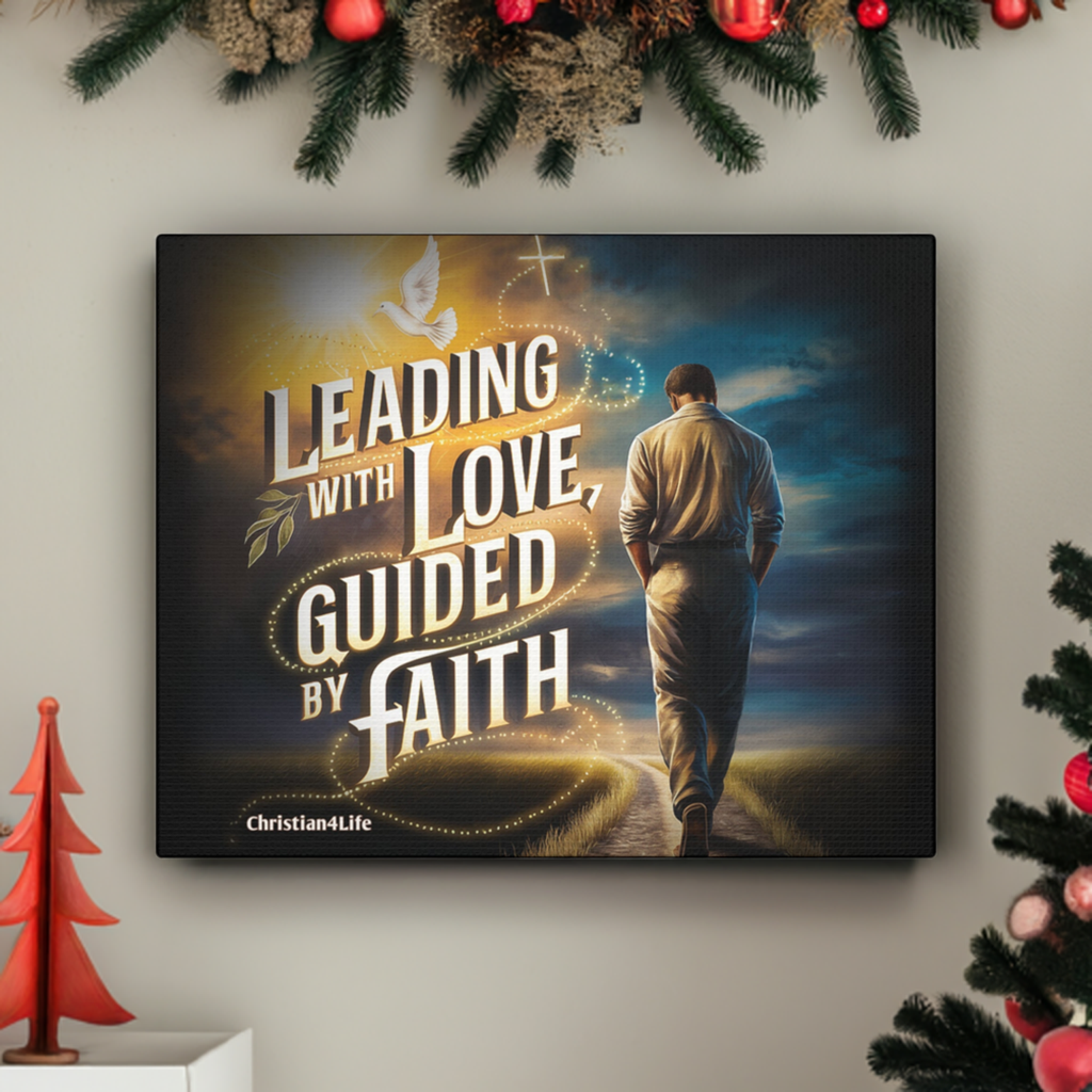 Christian "Leading with Love, Guided by Faith" Wall Art Canvas Canvas Christian4Life