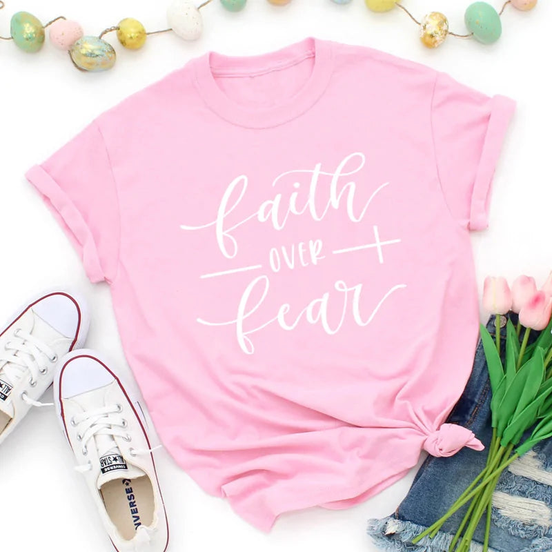 Faith Over Fear Christian T-Shirt T-Shirt Christian4Life