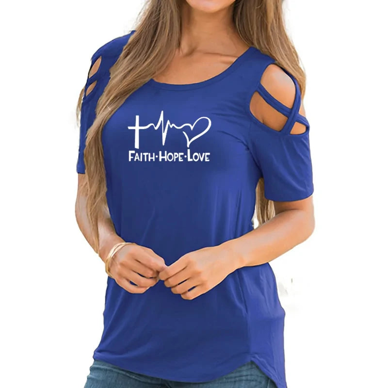 Unique Faith Hope Love Tops with a Stylish Twist T-Shirt Christian4Life