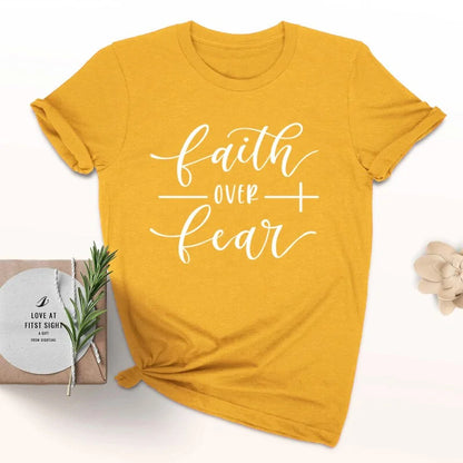 Faith Over Fear Christian T-Shirt T-Shirt Christian4Life