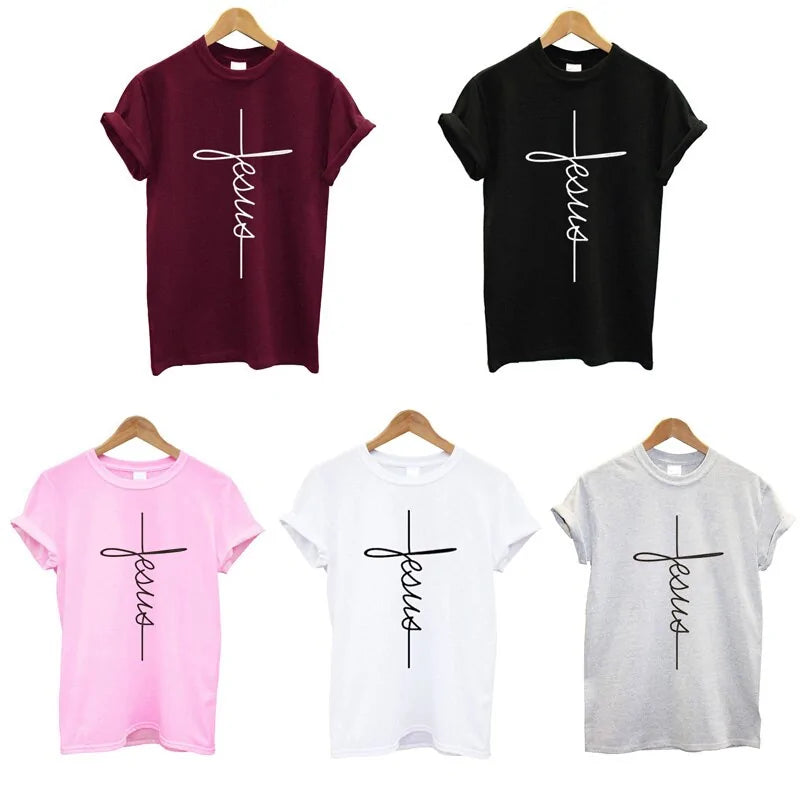 Christian Cross Print Tops Female T Shirt T-Shirt Christian4Life