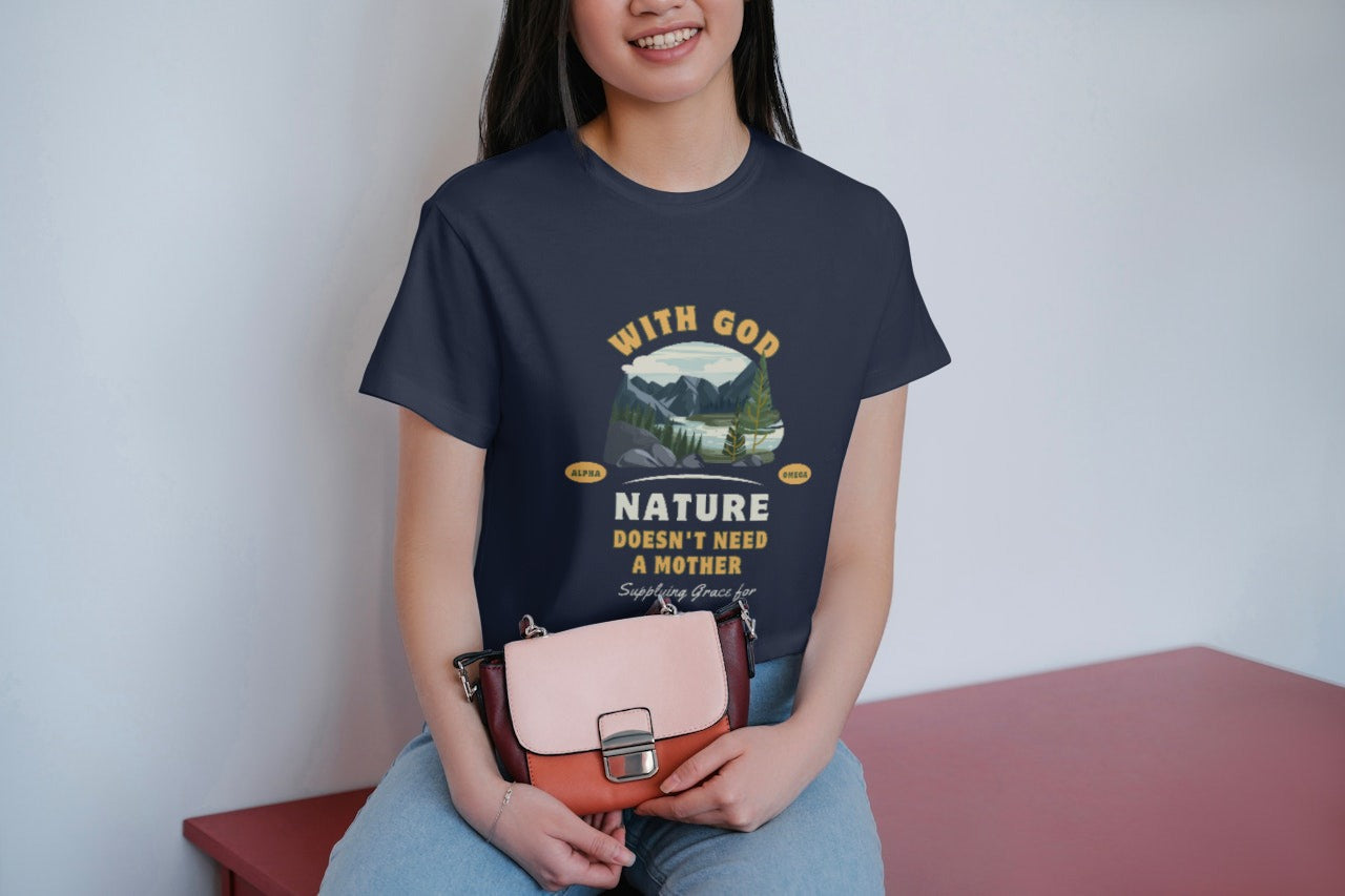 Unisex "With God Nature doesn't need a mother" Heavy Cotton Christian Tee T-Shirt Christian4Life