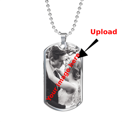 Personalized Dog Tag Necklace (Your Photo and Message) - Jewelry