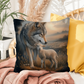 Wolf and Lamb Bible Verse Spun Polyester Square Indoor/Outdoor Pillow