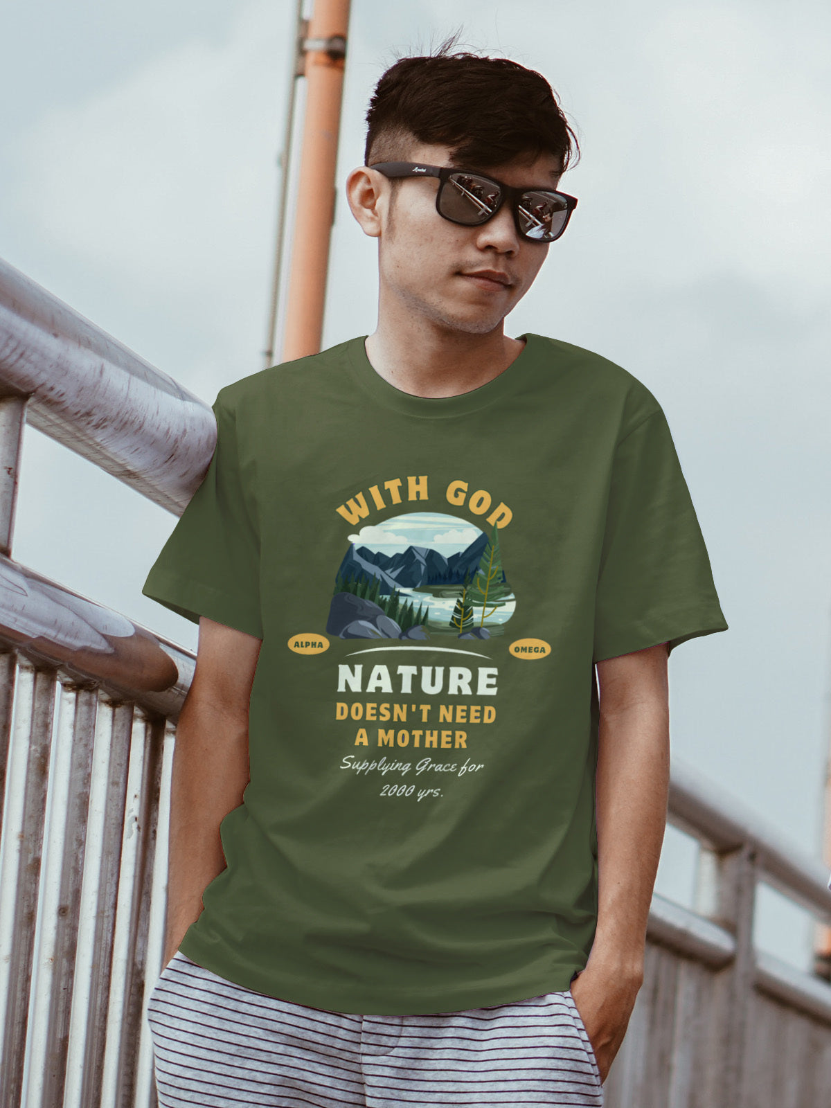 Unisex "With God Nature doesn't need a mother" Heavy Cotton Christian Tee T-Shirt Christian4Life