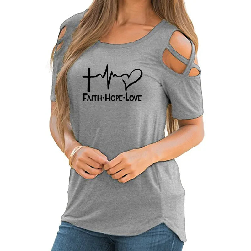 Unique Faith Hope Love Tops with a Stylish Twist T-Shirt Christian4Life